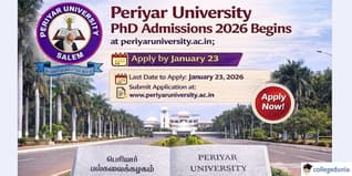 Periyar University PhD Admissions 2026 Begins at periyaruniversity.ac.in; Apply by January 23